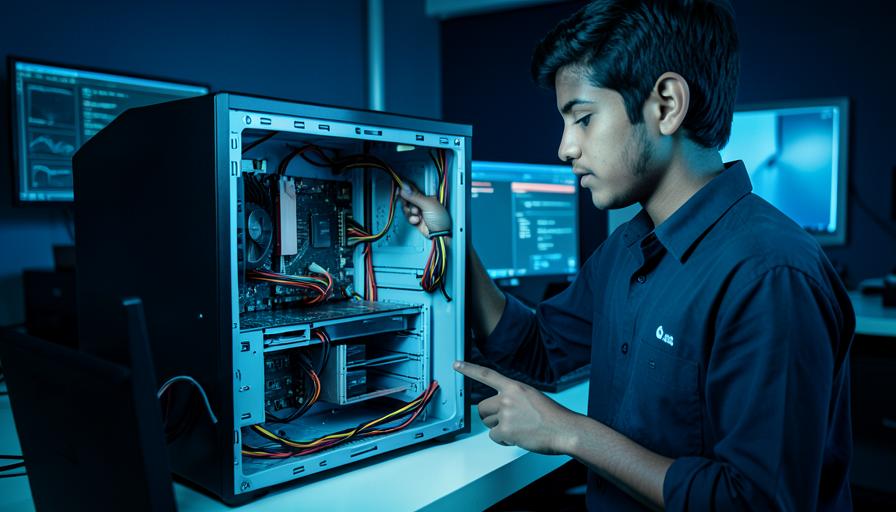 Computer Hardware Basics computer course training at NRK Computer Academy, Benipur